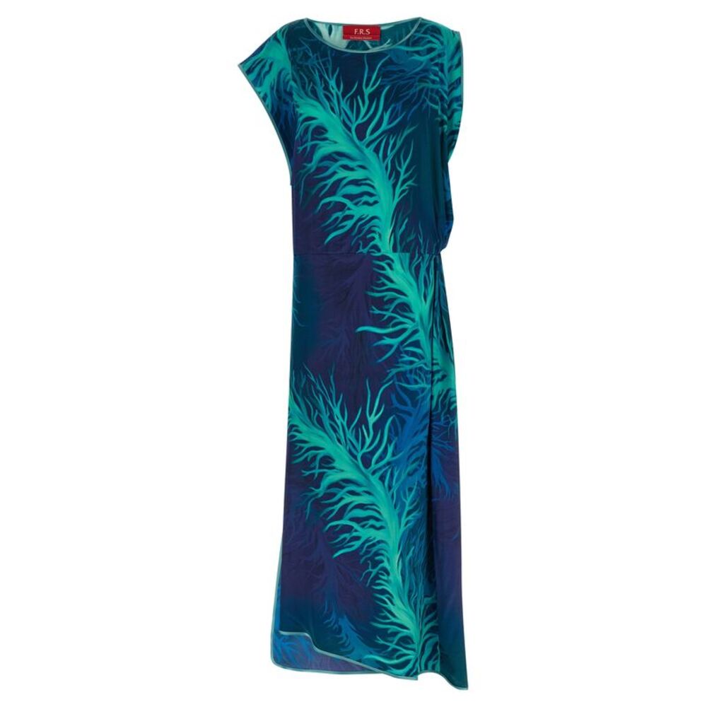 F.R.S. - FOR RESTLESS SLEEPERS Blue Viscose Long Women's Dress